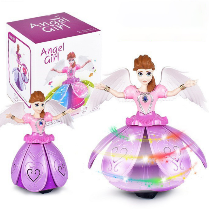 Simulation Angel Girl Dancing Princess Toy – Light-Up Musical Rotating Doll for Kids