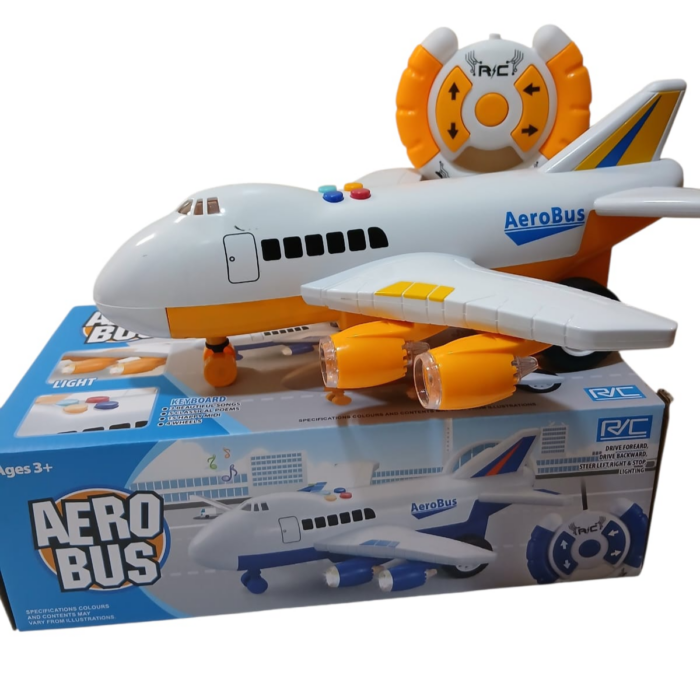 Remote Control Aero bus Toy Plane (Rechargeable, Music, Lights & Poems)