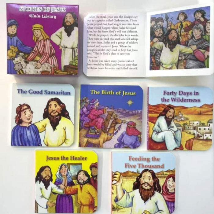 Stories of Jesus Mini Library Story Books for Kids – 6pcs Inspirational Bible Stories Collection