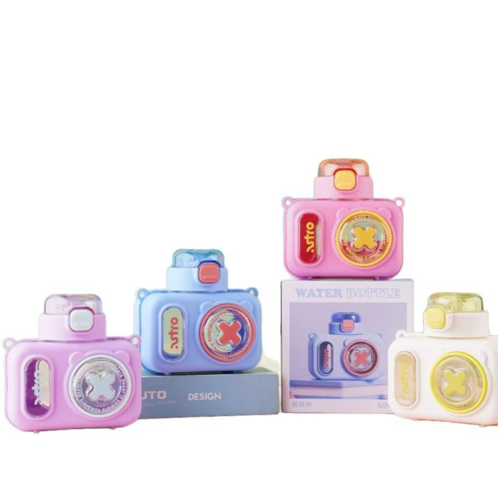 Camera Shaped Kids Water Bottle – Fun Leakproof BPA-Free Sipper Bottle for School & Travel